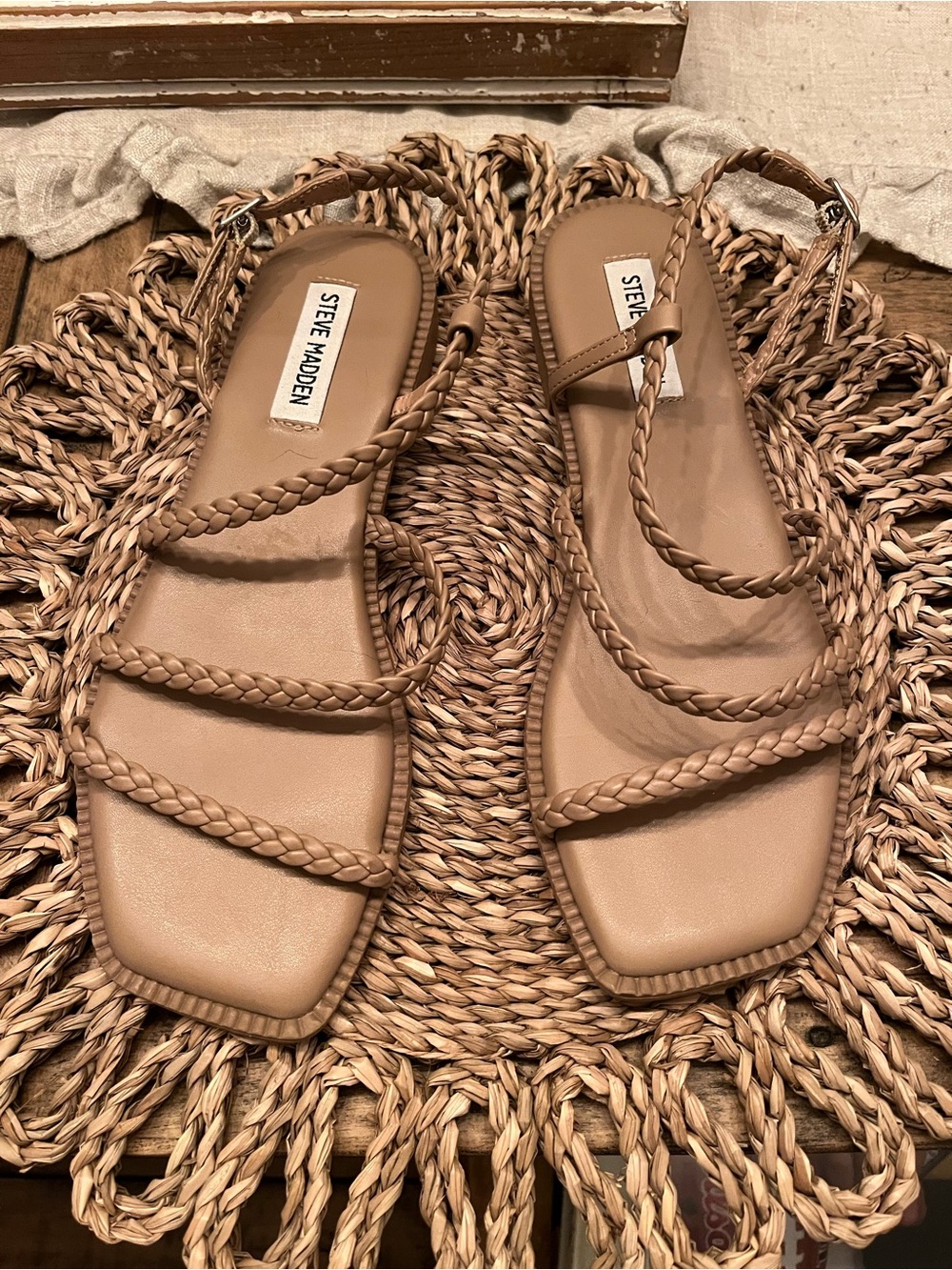 Steve Madden Braided Strappy Sandals 7.5